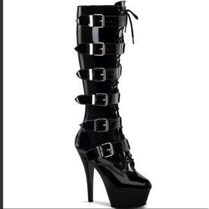 PLEASER Adore Knee High Platforms